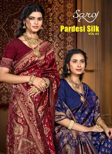 Pardesi Silk Vol 3 By Saroj Lichi Silk Online Occasion Wear Saree Wholesale
